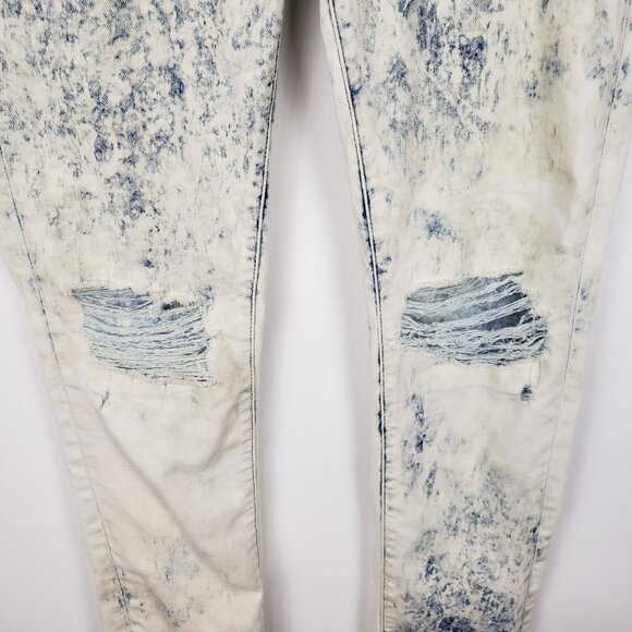 Monfrere Greyson Jeans Venice Wash Blue Acid Stone Wash Distressed Size 34 - Picture 3 of 12